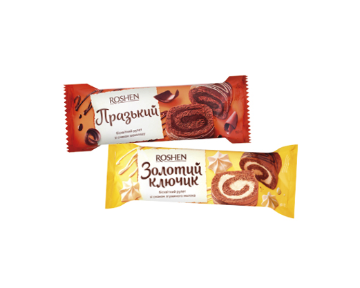Рулет бісквіт Золотий ключик, Празький, 180 г Roshen™