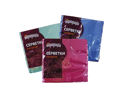 Серветки бордо, зелені, сині, 33х33, 2-шарові, 20 шт Традиція™