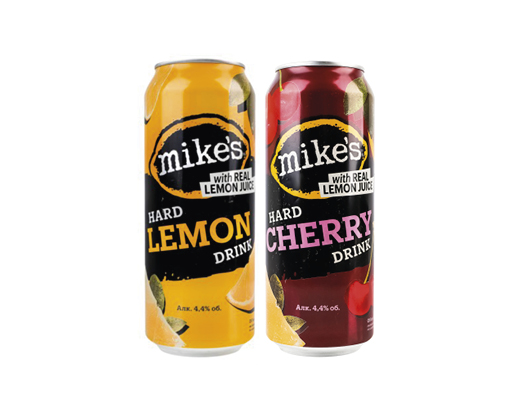 Пиво Hard Drink Lemon, Hard Drink Cherry 4.4%, 0.5л Mike’s™