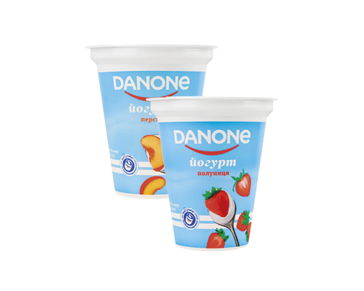 Йогурт персик, полуниця 3.2%, 260 г Danone™