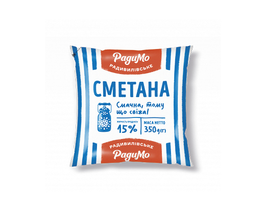 Сметана 15%, 350 г Радимо™
