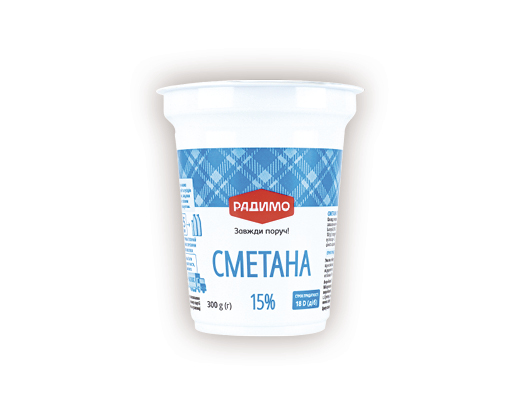 Сметана 15%, 300 г Радимо™