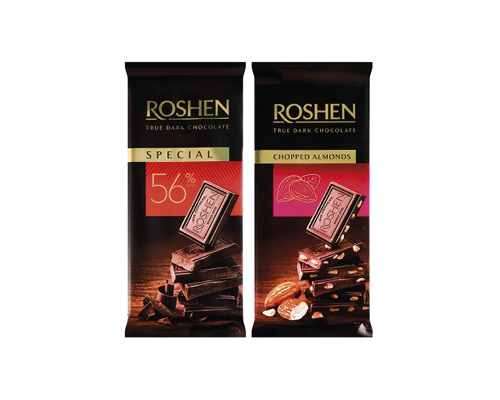 Шоколад чорний 56%, з підсоленим мигдалем, 85 г Roshen™