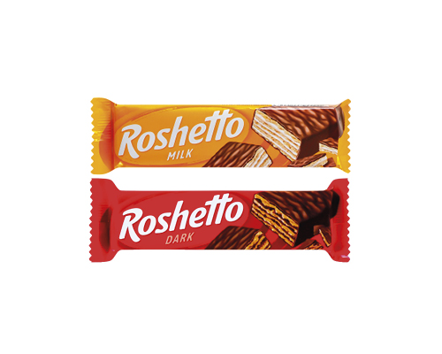 Вафельний батончик Roshetto Dark, Milk, 34 г Roshen™