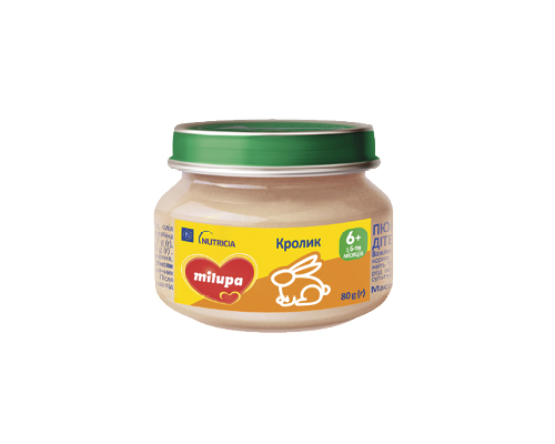 Пюре Кролик, від 6 місяців, 80 г Milupa™