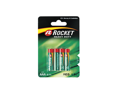 Батарейки лужні ААА R03, 4 шт, 1 упаковка Rocket™