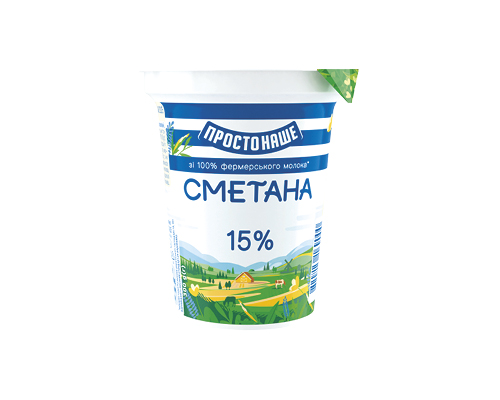 Сметана 15%, 300 г Простонаше™