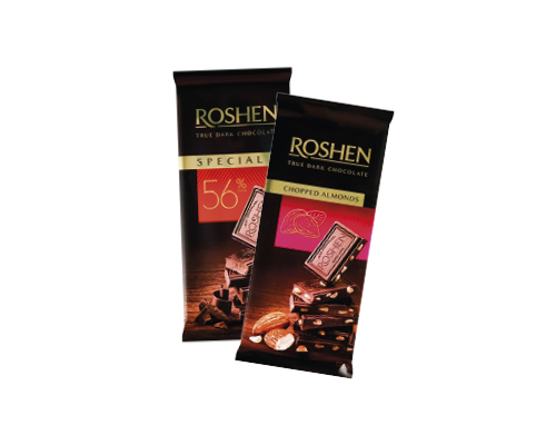 Шоколад чорний 56%, з підсоленим мигдалем, 85 г Roshen™