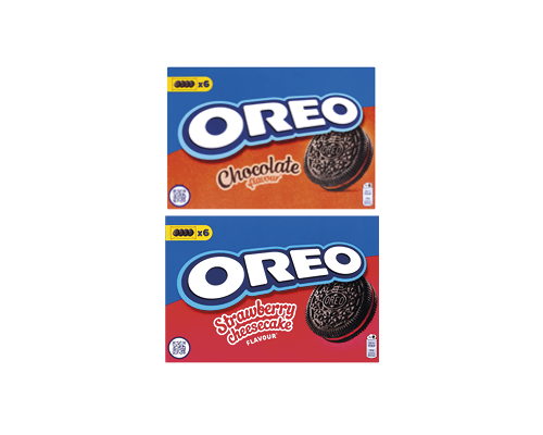Печиво з какао та начинкою з какао, зі смаком полуниці та чизкейку, 228 г Oreo™