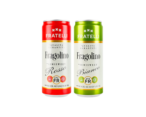Напій винний слабоалкогольний Fragolino Rosso, Bianco, Bianco Moscato, Mango-Maracuja 6.9%, 0.33 л Frаtelli™