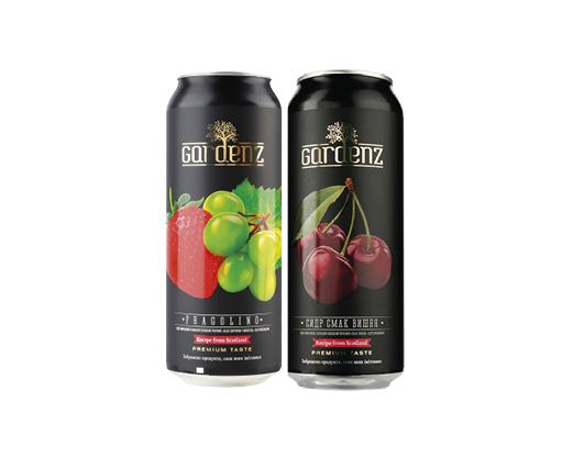 Сидр солодкий полуниця-виноград, вишня 5.4%, 0.5 л Gardenz™