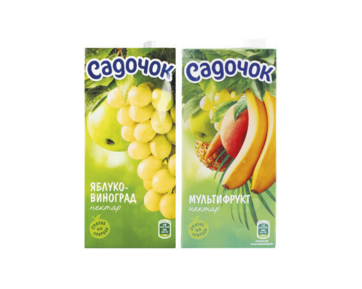 Нектар яблуко-виноград, мультифрукт з м’якоттю, 0.95 л Садочок™