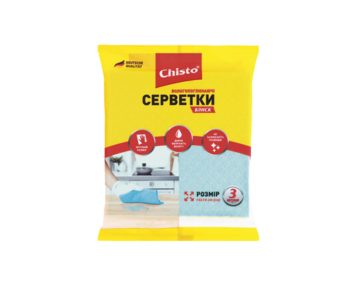 Серветки вологопоглинаючі, 3 шт Chisto™