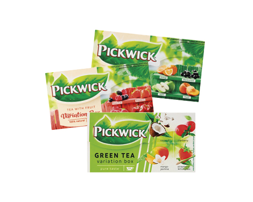 Чай чорний яблуко-персик-апельсин-смородина, лісові ягоди-вишня, 20*1,5 г, 30 г, зелений асорті зі шматочками фруктів, 20*1,5 г, 30 г Pickwick™