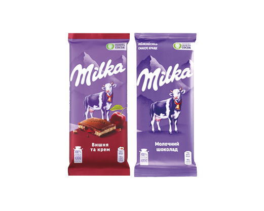 Шоколад молочний зі смаком вишня-крем, без додатків, пористий Bubbels, 90 г Milka™