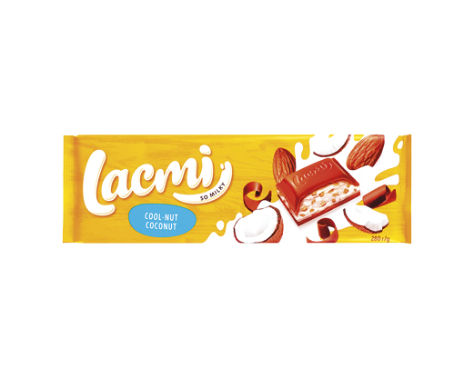 Шоколад молочний Lacmi Cool-Nut-Coconut, 280 г Roshen™