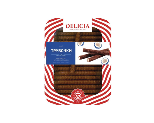 Вафлі трубочки зі смаком кокосу, 400 г Delicia™