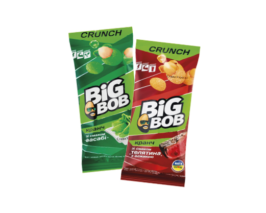 Арахіс смажений солоний хрусткий зі смаком васабі, телятина-аджика, 55 г Big Bob™