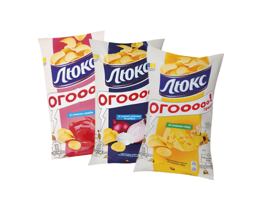 Чипси зі смаком краба, сметани та цибулі, сиру, 170 г Люкс™