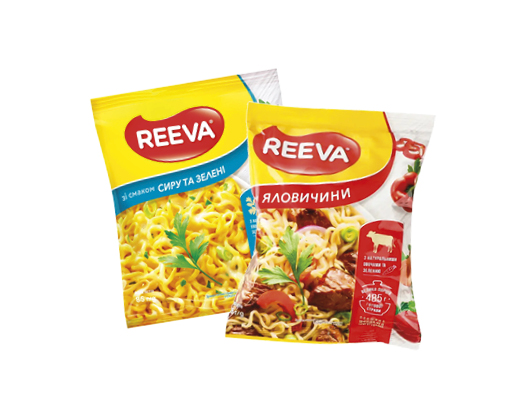 Локшина швидкого приготування смак грибів, яловичини, сиру та зелені, 85 г Reeva™