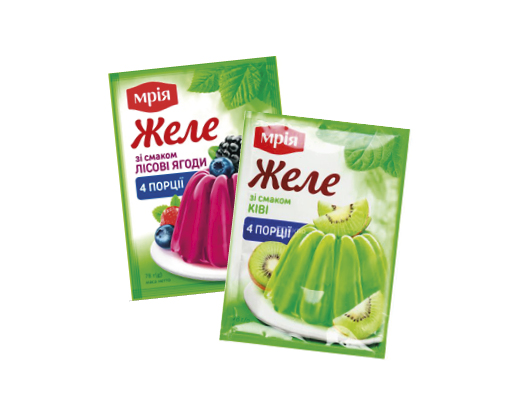 Желе зі смаком ківі, лісові ягоди, 78 г Мрія™