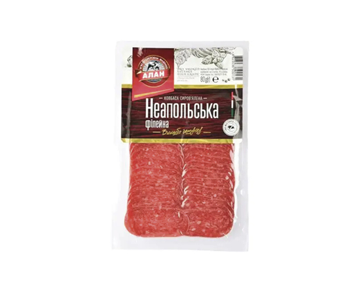 Ковбаса Неапольська філейна, 80 г Алан™
