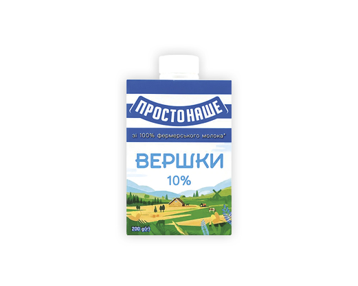 Вершки стерилізовані 10%, 200 г Простонаше™