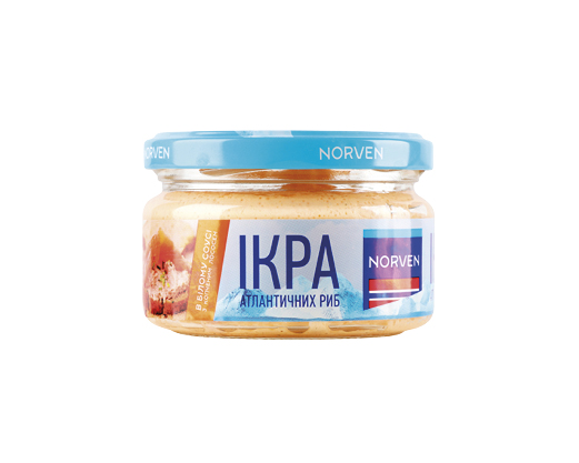 Ікра атлантичних риб з копченим лососем у білому соусі, 160 г Norven™