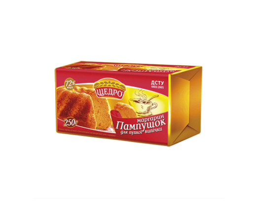 Маргарин Пампушок для пухкої випічки 72%, 250 г Щедро™