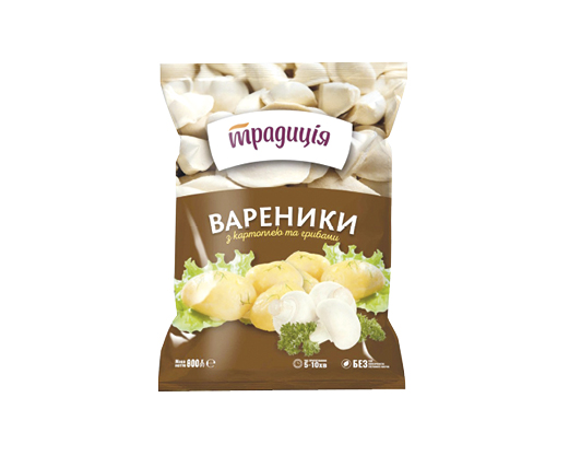Вареники з картоплею та грибами, 800 г Традиція™
