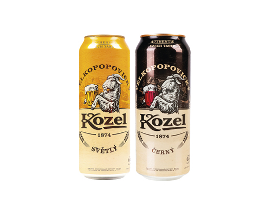 Пиво світле 4%, темне 3.7%, 0.5 л Velkopopovitsky Kozel™