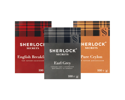 Чай чорний байховий листовий Earl Grey, English Breakfast, Pure Ceylone, 100 г Sherlock Secrets™