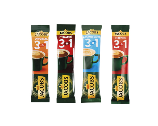 Напій кавовий 3в1 Original, Intense, 12 г, Latte, 13 г, Dynamix, Cappuccino, 12.5 г, Caramel Latte, 12.3 г Jacobs™