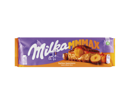 Шоколад з начинкою цілий горіх і карамель, 300 г Milka™