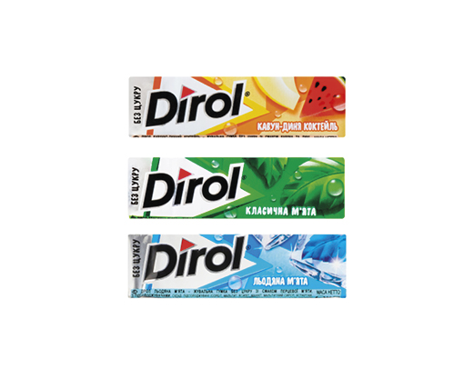 Жувальна гумка кавун-диня коктейль, льодяна м’ята, смак м’яти, 14 г Dirol™