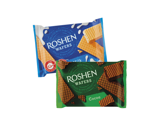 Вафлі Wаfers какао, молоко, 72 г Roshen™