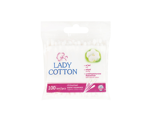 Ватні палички, 100 шт, 1 упаковка Lady Cotton™