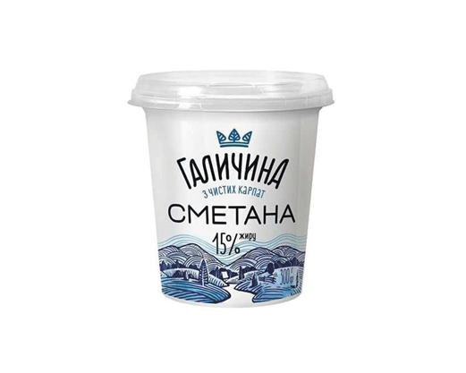 Сметана 15%, 300 г Галичина™