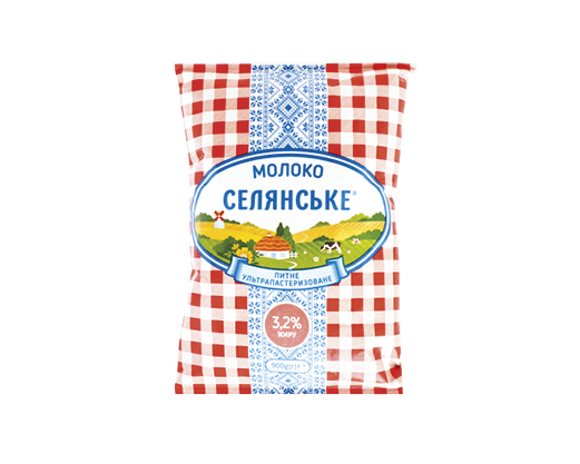 Молоко 3.2%, 0.9 л Селянське™