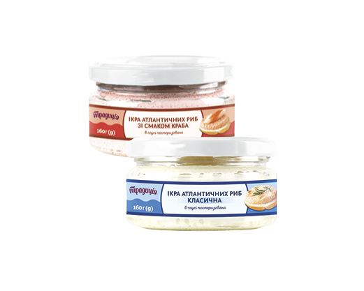 Ікра атлантичних риб у соусі класична, зі смаком краба, 160 г Традиція™
