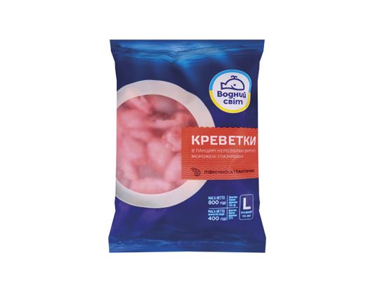Креветки 70/90, 800 г Водний світ™