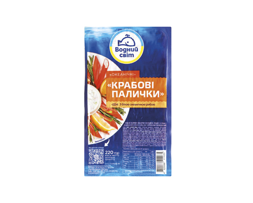 Крабові палички охолоджені, 220 г Водний світ™