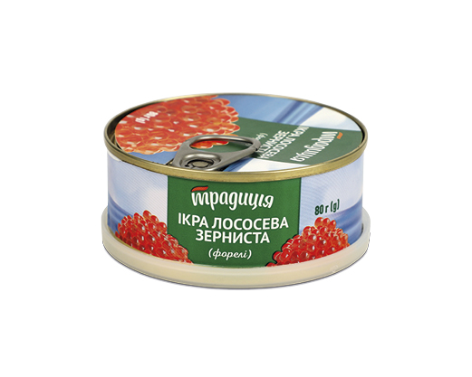 Ікра лососева зерниста (форелі), 80 г Традиція™