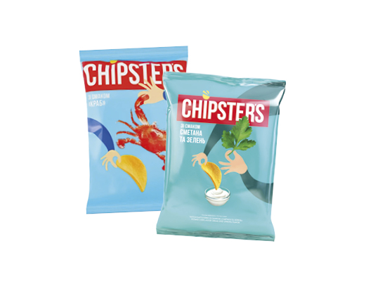 Чипси картопляні зі смаком крабу, сметани та зелені, сиру, 100 г Chipster’s™