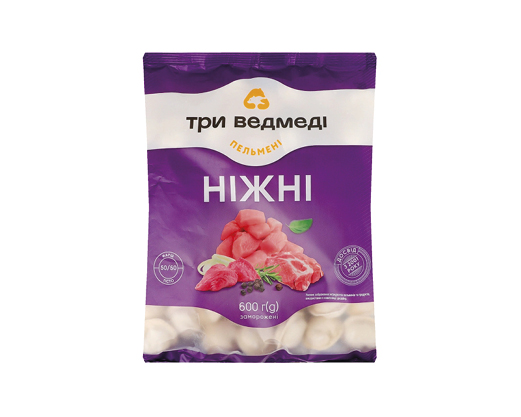 Пельмені «Ніжні», 600 г Три ведмеді™