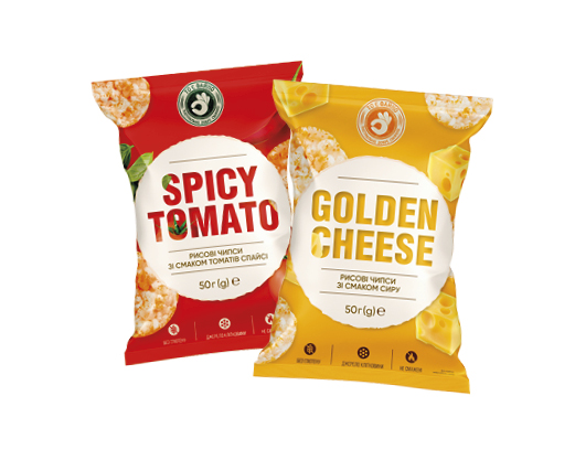 Чипси рисові зі смаком сиру, томатів спайсі, 50 г То є файно™
