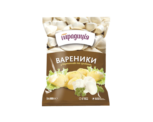 Вареники з картоплею та грибами, 800 г Традиція™