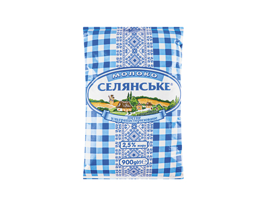 Молоко питне ультрапастеризоване 2.5%, 900 г Селянське™