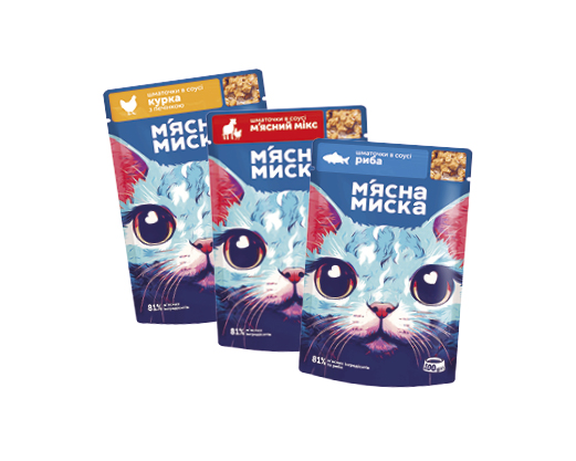 Корм для котів в асортименті, 100 г М’ясна Миска™