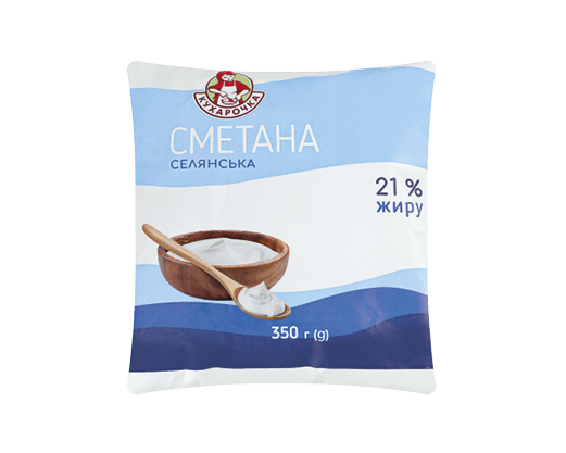 Сметана селянська 21%, 350 г Кухарочка™